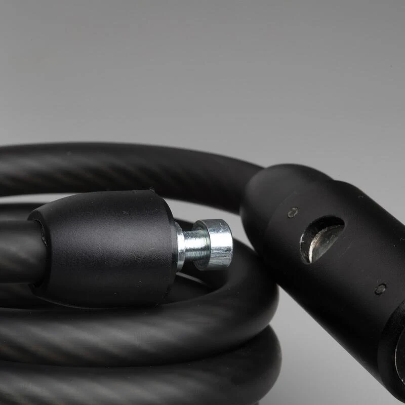 ANTIVOL ACCESSOIRES VELO SPIRALE SERRURE CLE 120 NOIR – Image 3