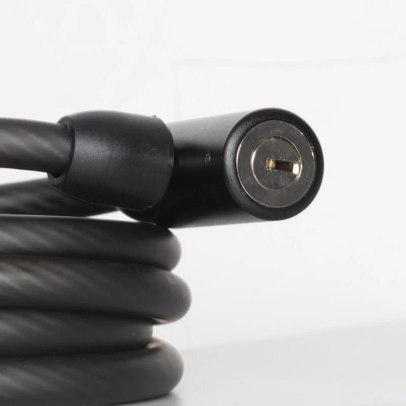 ANTIVOL ACCESSOIRES VELO SPIRALE SERRURE CLE 120 NOIR – Image 4