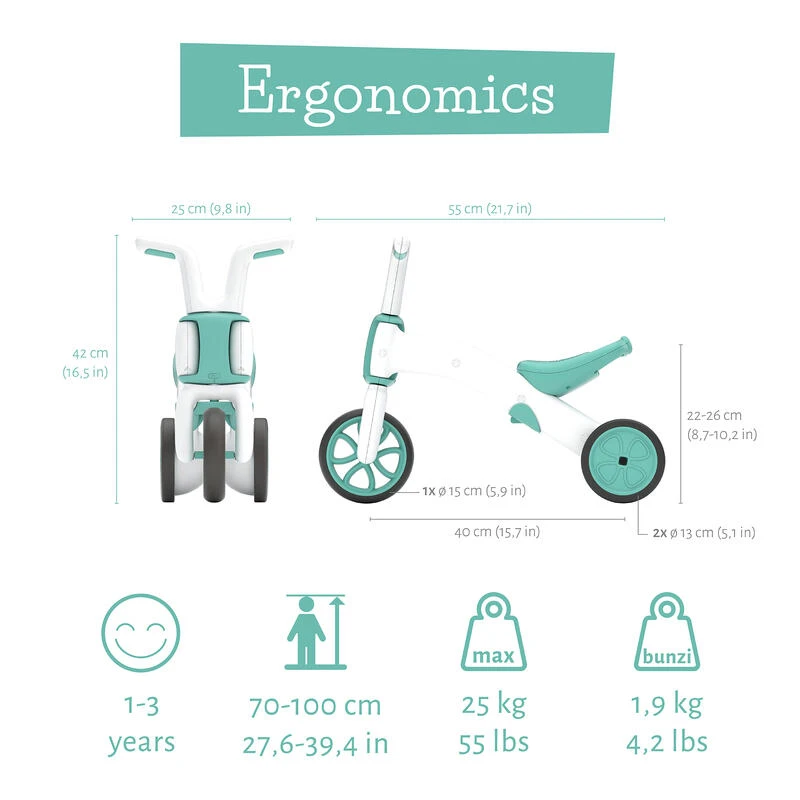 Bunzi : Porteur 3 Roues Convertible Et Première Draisienne 2 En 1 ! – Image 3