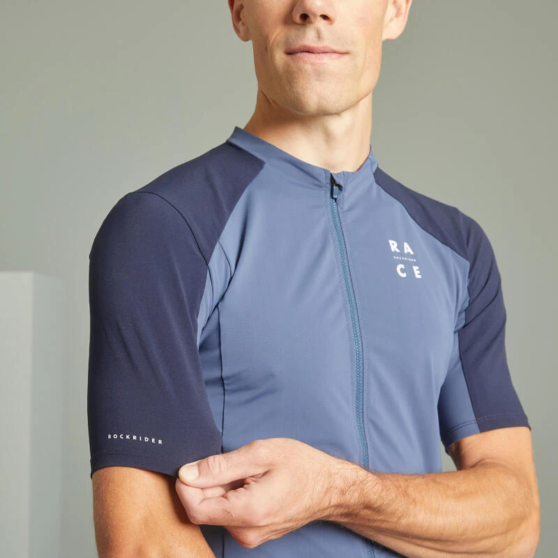 Rockrider Maillot VTT Manches Courtes Race 700 Bleu – Image 7