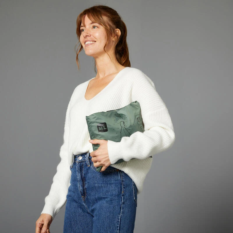 BTWIN PONCHO PLUIE VELO VILLE 100 VERT – Image 9