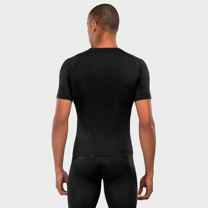 Sous-maillot Vélo Laine Mérinos Homme Cyclisme SRX Black Ice Noir – Image 2