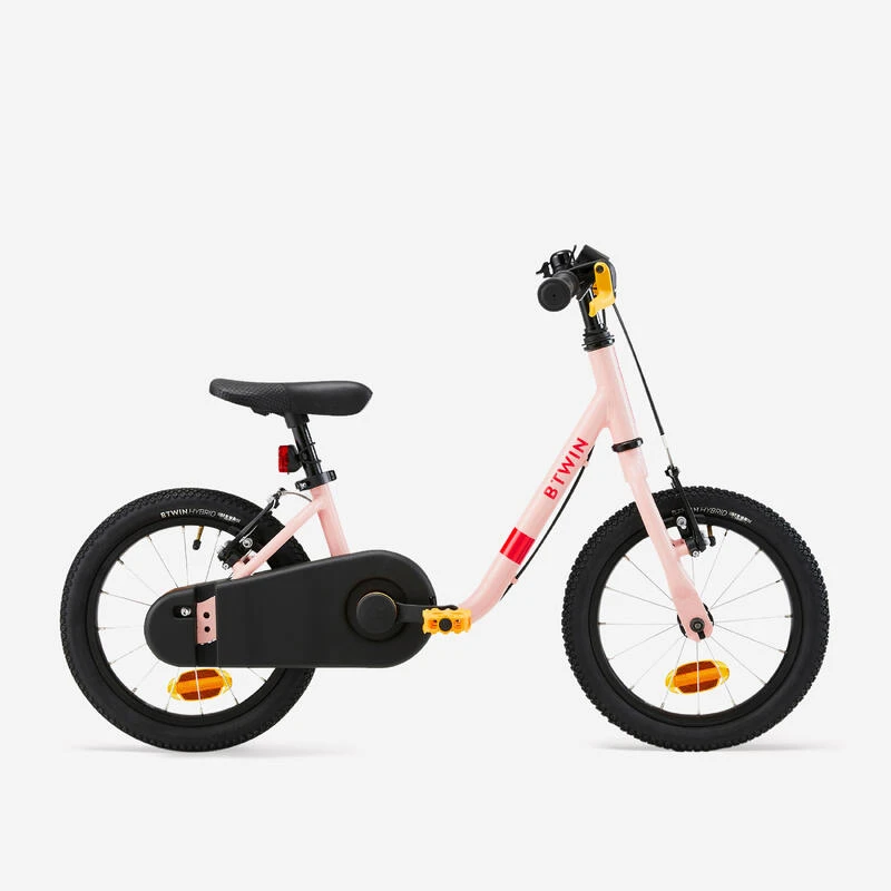 BTWIN VELO ENFANT 2EN1 DRAISIENNE 3-5 ANS 14 Pouces - DISCOVER 500 Rose