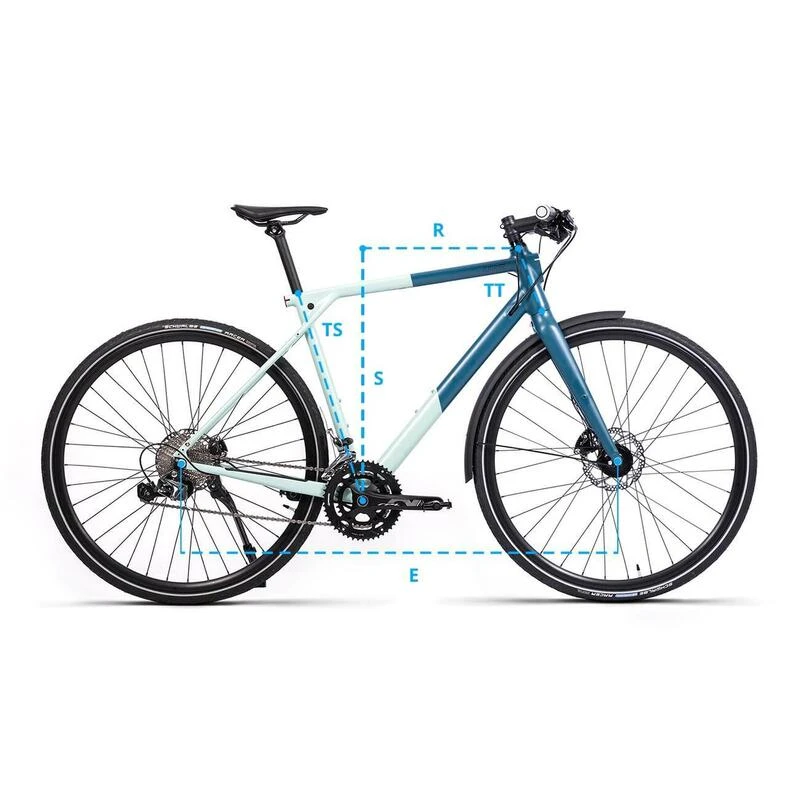 VELO URBAIN MUSCULAIRE COURROIE 28" - ELLIPSE M1 BLEU – Image 5