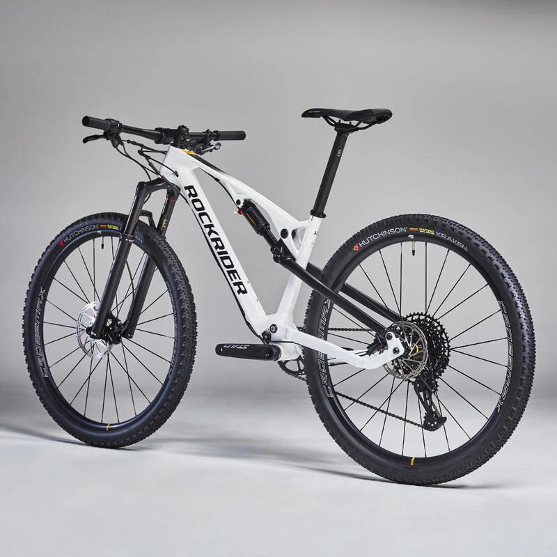 Rockrider Vélo VTT Cross Country XC 900 S Cadre Carbone Et Aluminium Blanc – Image 3