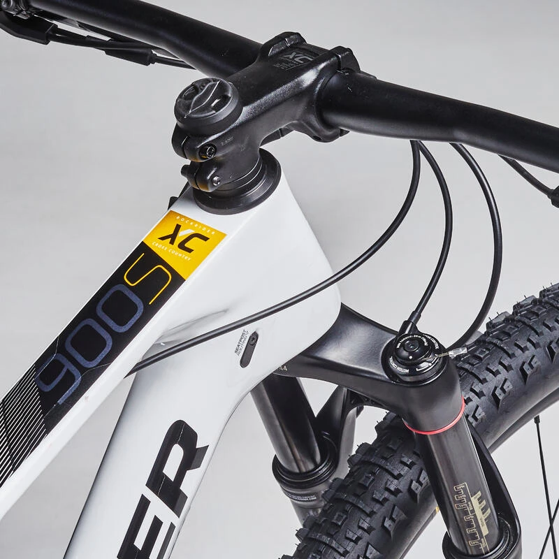Rockrider Vélo VTT Cross Country XC 900 S Cadre Carbone Et Aluminium Blanc – Image 7