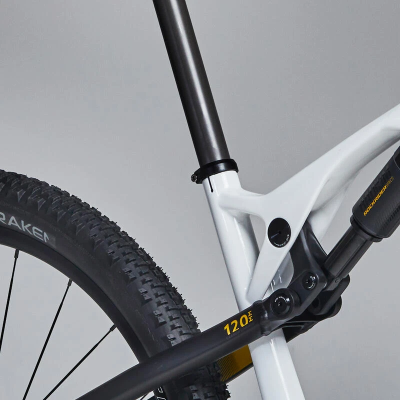 Rockrider Vélo VTT Cross Country XC 900 S Cadre Carbone Et Aluminium Blanc – Image 8
