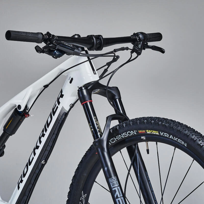 Rockrider Vélo VTT Cross Country XC 900 S Cadre Carbone Et Aluminium Blanc – Image 10